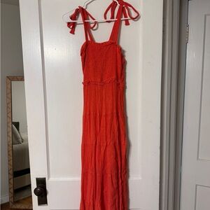 Altar'd State Vibrant Red Maxi Dress